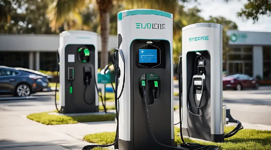 EV chargers outdoors